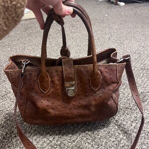 Dooney & Bourke Brown Ostrich Leather Bag